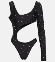 [Alessandra Rich] Alessandra Rich Embellished cutout swimsuit AU 12 black