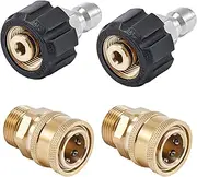 Pressure Washer Quick Connect Fittings, M22 14mm to 3/8 Inch Hose Adapter, 4 Pieces