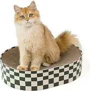 Cozioz 2-in-1 Oval Cat Scratching Board & Lounge Bed – Corrugated Cardboard Cat Scratcher Nest for Indoor Cats – Ideal for Couch, Carpet, and Sofa Protection (50 x 30 x 9 cm)
