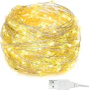 12M 120LED Fairy Lights, Romwish Battery Operated Warm White String Lights, Copper Wire Firefly Lights for Kids Bedroom Indoor, Birthday, Christmas, Wedding, Party, Tree, Wall Decoration