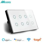 Melery Wall Switches Smart Light Wifi Touch Switch 8 Gang Touch Screen Monitors