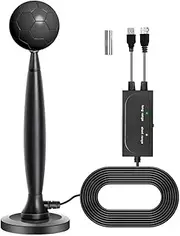 DollaTek Antenna Rewave TV Aerial - Freeview Indoor Digital TV Aerial with Strong Signal, 360° & 980+ Mile Range, Support FM/UHF/DAB Radio/4K/1080P