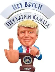 Donald Trump Doll - This Bobblehead Trump Has A Bobbling Middle Finger Instead of Head | Hey Biden Hey Creepy/Sleepy Joe | Trump 2020 Election #MAGA