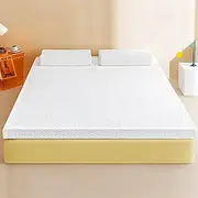 Japanese Floor Mattress,Futon Mattress Japanese, Slow Rebound Foam Mattress Pad Twin,Medium Firm Bed Topper with Removable Knitted Fabric Cover,(White 4cm,Queen(150x200cm))