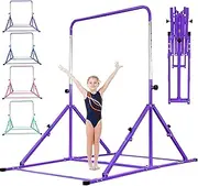MARFULA Upgrade Foldable Gymnastic Bar with Mat for Kids Ages 3-12, 200 lbs Weight Capacity, Gymnastic Kip Bar Horizontal Bar for Kids, Gymnastic Training Equipment for Home and Gym Center Use