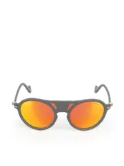 Grey Mirrored Round Sunglasses