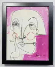 PAINTING ACRYLIC/PASTELS ON CANVAS PANEL(FRAME INCLUDED)CUBAN ART 8"X10"By LISA.