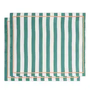 La DoubleJ Green Stripe Linen Placemat, Set of 2
