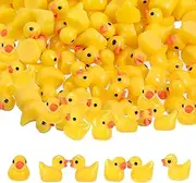 150 Pieces Mini Rubber Ducks Miniature Resin Ducks Yellow Tiny Duckies Figures for Micro Landscape Aquarium Dollhouse Ornament Mini Ducks DIY Terrarium and Handmade School Project Accessories