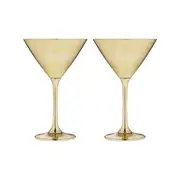 2pc Tempa Aurora 190ml Cocktail Martini Stem Glass Drinking Glassware Cup Gold