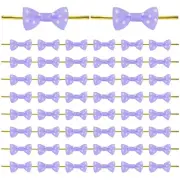 100-Pack Mini Craft Ribbon Bow Twist Ties,1.2x0.6 Inch for Craft[Purple]