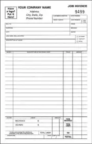 2000 Work-Order Job Invoices/ Numbered / 2 Part Carbonless / 5.5 x 8.5 TMG012