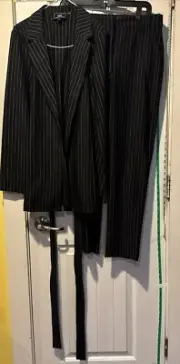 NWT "HAVE Los Angeles Since 1999" Black Pin Striped Blazer + Pants Size Large