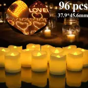 96pcs Flickering Flameless LED Votive Candles Long Lasting Battery Operated AU