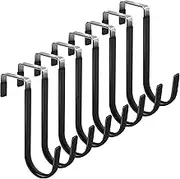 Over Door Hook Hanger with Rubber Prevent Scratches Heavy Duty Organiser Hooks for Closet, Used for Clothes, Coats, Hats, Bags, Pack of 8