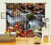 3D Fallen Leaves River ZHUA433 Blockout Photo Curtain Fabric Window Amy