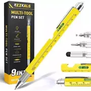 Stocking Stuffers for Adults Men Him, 9 in 1 Multitool Pen, Yellow