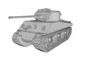 Sherman M4A2 76mm - US Army - Bolt Action - wargame3d