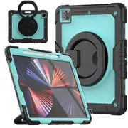 For iPad Pro 12.9 (2018) / (2020) / (2021) / (2022) 360-Degree Rotating Kickstand Tablet Case Anti-drop PC + Silicone Protective Cover with Shoulder S