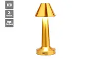 LED Cordless Table Lamp Bedside Touch Control Dimmable LED Portable Metal Night Light 3 Colour Mode USB Rechargeable Hat Shade