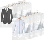 [RVEFOT] 50Pcs Hanging Garment Bags, Clear Dust Bags, Dry Cleaning Bags Dust-Proof Dry Cleaning Clothes Cover, Portable Garment Covers for Suits Shirts Dresses, Lightweight Suit Bags Covers for Home Travel