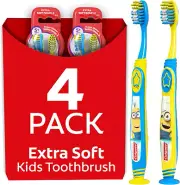 Kids Toothbrush, Minions, with Extra Soft Bristles and Built in Suction Cup Hold