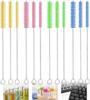 Wzenclave 12pcs Drinking Straw Cleaner Brush Straw Cleaner Brush Bottle Cleaning Brushes Reusable Pipe Tube Cleaner for Multiple Size Silicone Metal Straws Test Tube Bottle Teapot (8/10/15mm