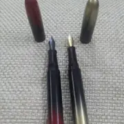Lotus Aurora Handpainted Fountain Pen in Nikko Ebonite with Jowo #6