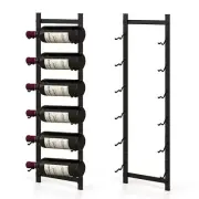 Rust proof Wall Mounted Wine Rack for 6 or 9 Bottles-M - Color: Black - Size: M
