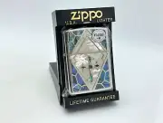 New ZIPPO 2017 ARMOR Limited Edition Cross Crucifix Shell-Inlay Lighter Silver