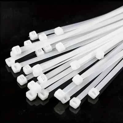Cable Ties ZipTie White Nylon Stabilised Plastic Electrical Wire Bundle 4*200mm