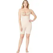 SPANX Shapewear for Women Thinstincts Open-Bust Mid-Thigh Bodysuit, Nude, XL