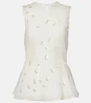 [Ulla Johnson] Ulla Johnson Ali floral cotton organda top AU 14 white