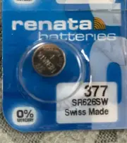 Renata 377 (626) Silver Oxide Battery