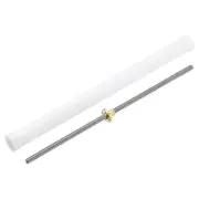 1 Pcs 360mm Lead Screw with Tr8x8 Brass Nut and Plastic Packaging Tube, Silver