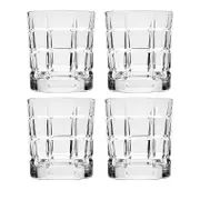 Godinger Radius Plaid Double Old Fashioned Glasses, Set of 4