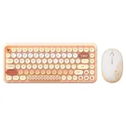 308i Retro Wireless Gaming Keyboard&Mouse Set Round 84 Keys with Cute Gradient