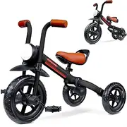 KRIDDO 2-in-1 Kids Balance Bike and Kids Tricycle for 2 to 5 Year Old, Toddler Balance Bike 2 Year Old with Detachable Pedals, Tricycles for 3-5 Year Olds with Stitched Soft Grip, Black