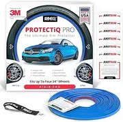 PROTECTiQ PRO Universal Rim Protection Trim - Ultimate Curb Rash Guard with Award-Winning 3/8" Patented Design and Premium 3M Tape. Made in USA - Fits Up to 4X 24 Wheels, Cars, Trucks, SUVs