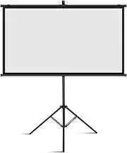 60 Inch Tripod Projector Screen W/Stand White Plastic Screen/White fiberglass/4K Photon 4:3/16:9 4K HD Portable Home Cinema for Indoor & Outdoor Projection for Home Theater Backyard Outdoor Indoor(Wh