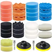 33 Pieces 4 Inch Buffing Polishing Pads, Car Foam Drill Polishing Pad Kit Sponge