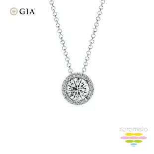 彩糖鑽工坊 GIA 鑽石 1克拉 18K 鑽石項鍊 F/SI1 3EX 完美車工+H&A八心八箭車工