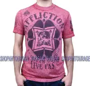 Affliction AC Cloverfield A8053 Men`s New Red Shamrock Graphic Fashion T-shirt