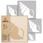 5x reusable PLASTIC Stencils 13.4" to 3.5" / Nursery KIDS Template / CONE SHELL