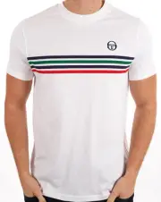 Sergio Tacchini Multi Stripe T Shirt White