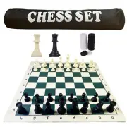 GETORIUM Tournament Chess Set: Portable Chess & Checkers Set with Carrying Bag