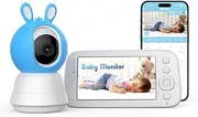 JolyWell Baby Monitor with Camera and Audio, 5" 720P Display & App Control, 1080P Camera, Dual Mode WiFi & 900MHz, Night Vision, VOX, 2-Way Talk, Lullabies, Long Battery for New Parents