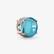 Authentic Pandora Cabochon Charm, Blue Crystal