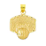 14K Gold Basketball Backboard Pendant