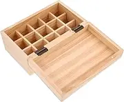 SEWACC Box Essential Oil Bottle Container Storage Essential Oils Wood Beige Essential Oil Organizer